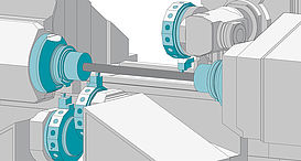 INDEX-G200 CNC-Drehmaschinen ermöglichen das Bearbeiten von langen Werkstücken ohne Absetzen